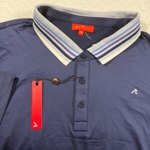 REDVANLY Men Midnight Navy Athletic Sport Polo Shirt XXL PUREpoly Breathable NWT